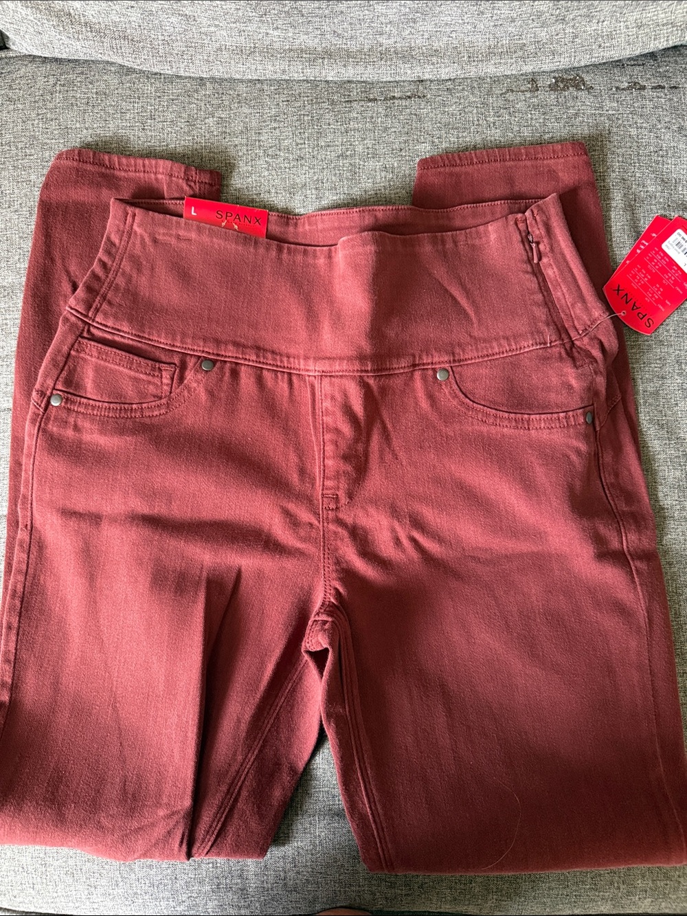 SPANX High-Waist Skinny Pants in Dusty Brick